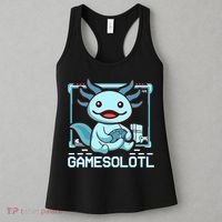 Boy Gamesolotl Axolotl Video Gamer Funny Gaming Women's Tank Top thumb 3