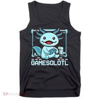Boy Gamesolotl Axolotl Video Gamer Funny Gaming Tank Top thumb 0