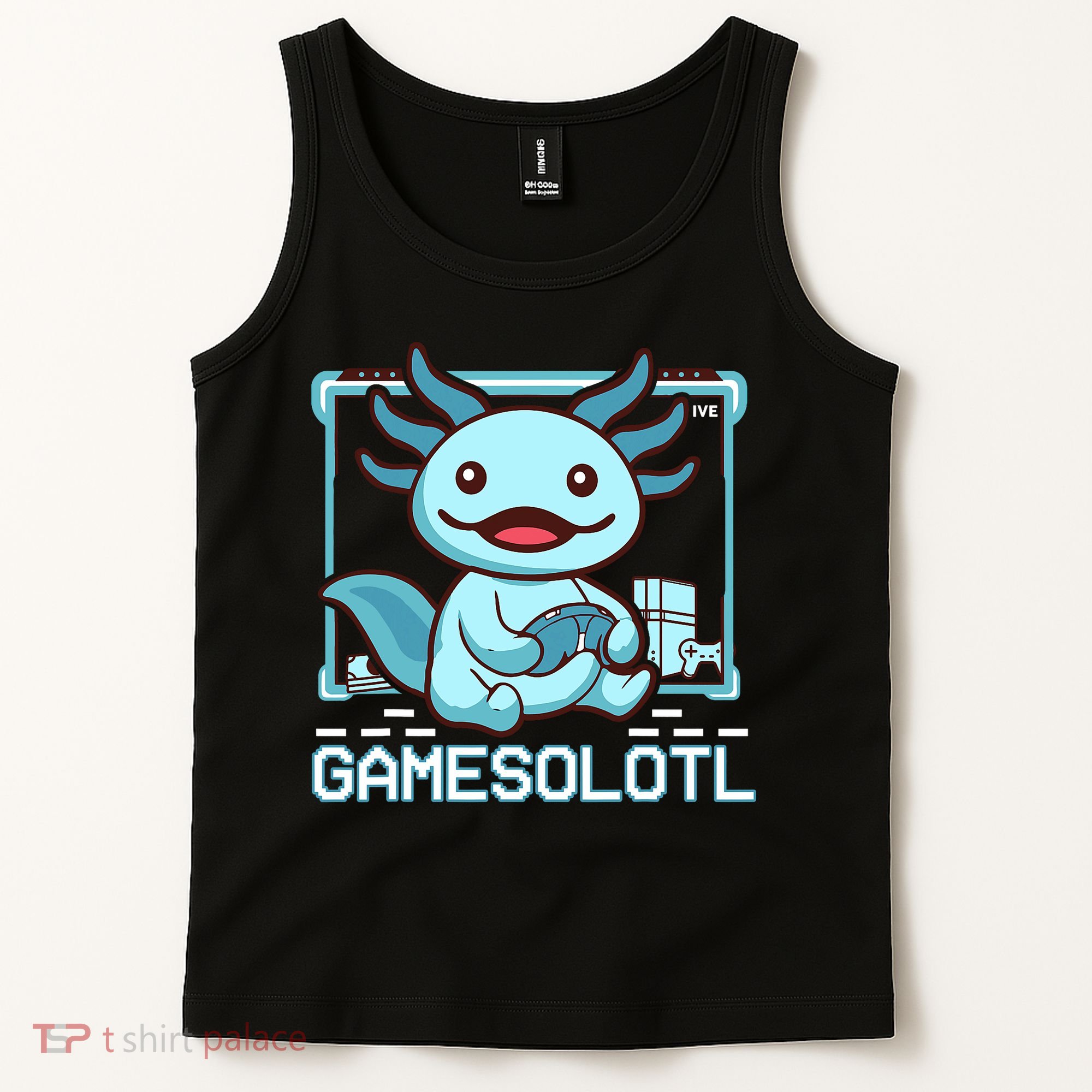 Boy Gamesolotl Axolotl Video Gamer Funny Gaming Tank Top