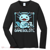 Boy Gamesolotl Axolotl Video Gamer Funny Gaming Women's Long Sleeve Shirt thumb 0