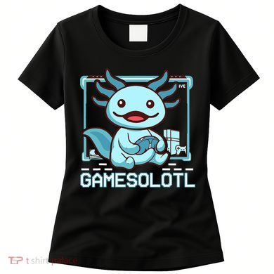 Boy Gamesolotl Axolotl Video Gamer Funny Gaming Women's T-Shirt