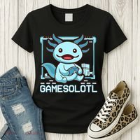 Boy Gamesolotl Axolotl Video Gamer Funny Gaming Women's T-Shirt thumb 3