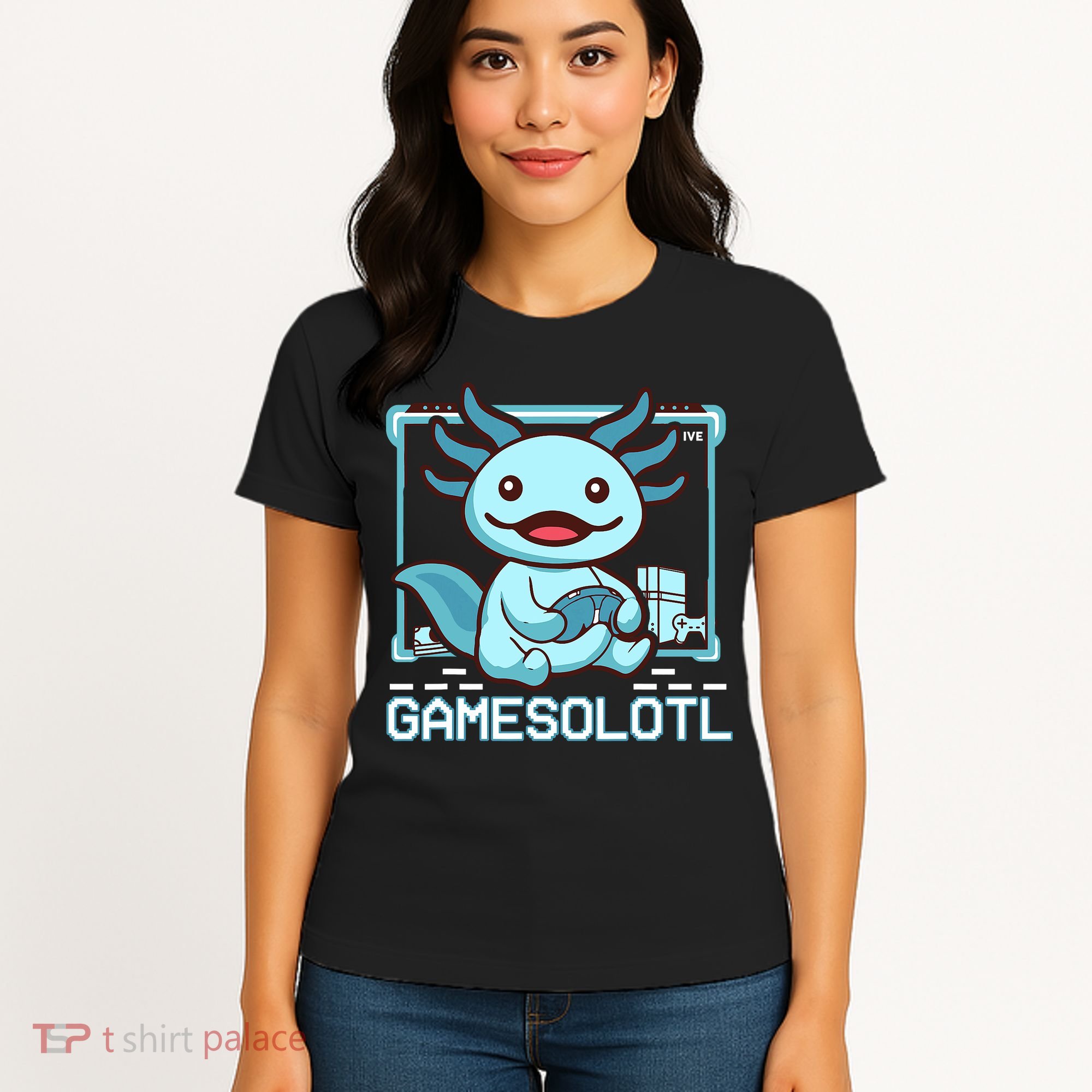 Boy Gamesolotl Axolotl Video Gamer Funny Gaming Women's T-Shirt