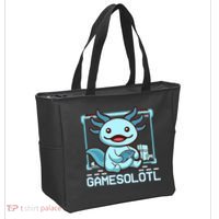Boy Gamesolotl Axolotl Video Gamer Funny Gaming Tote Bag thumb 2