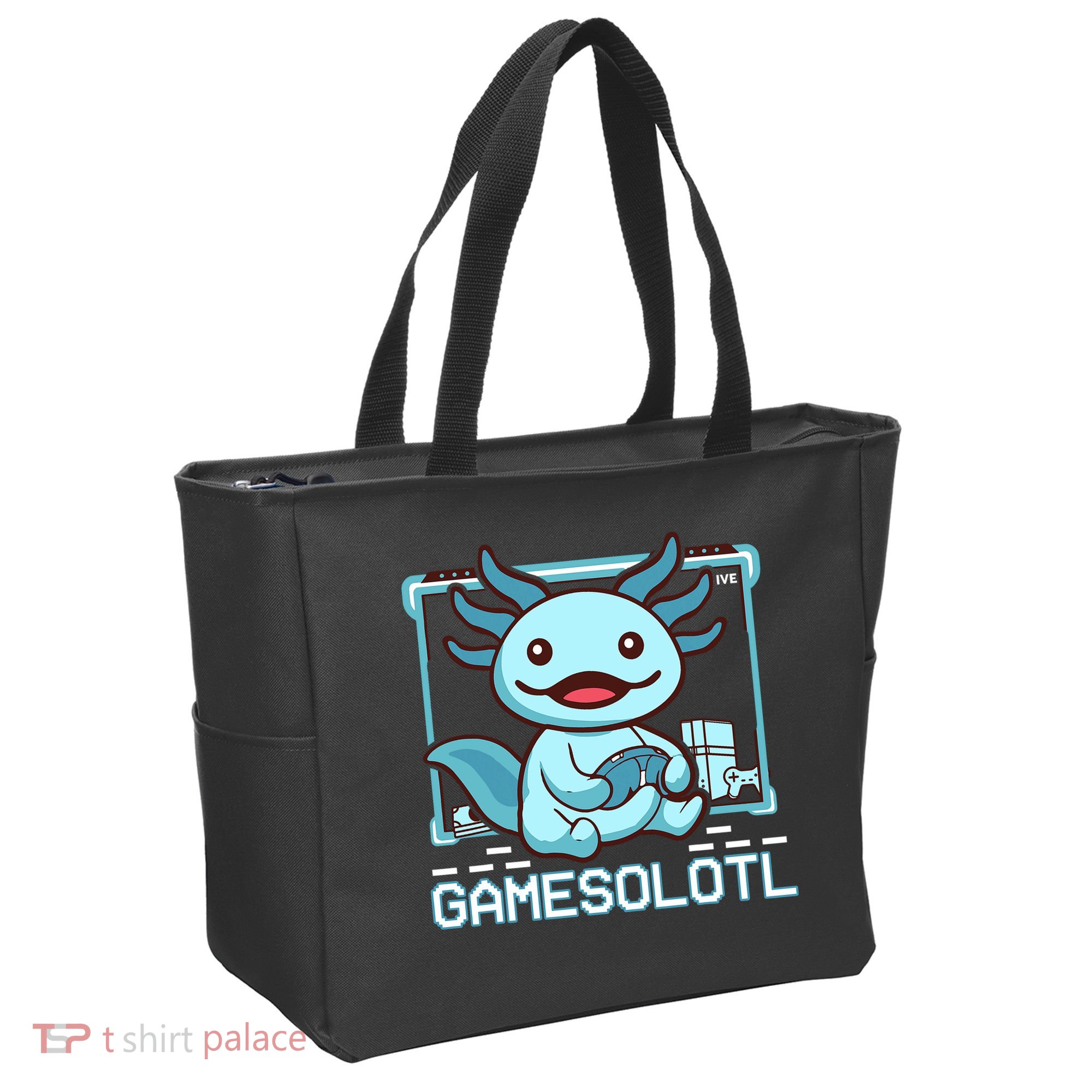Boy Gamesolotl Axolotl Video Gamer Funny Gaming Tote Bag