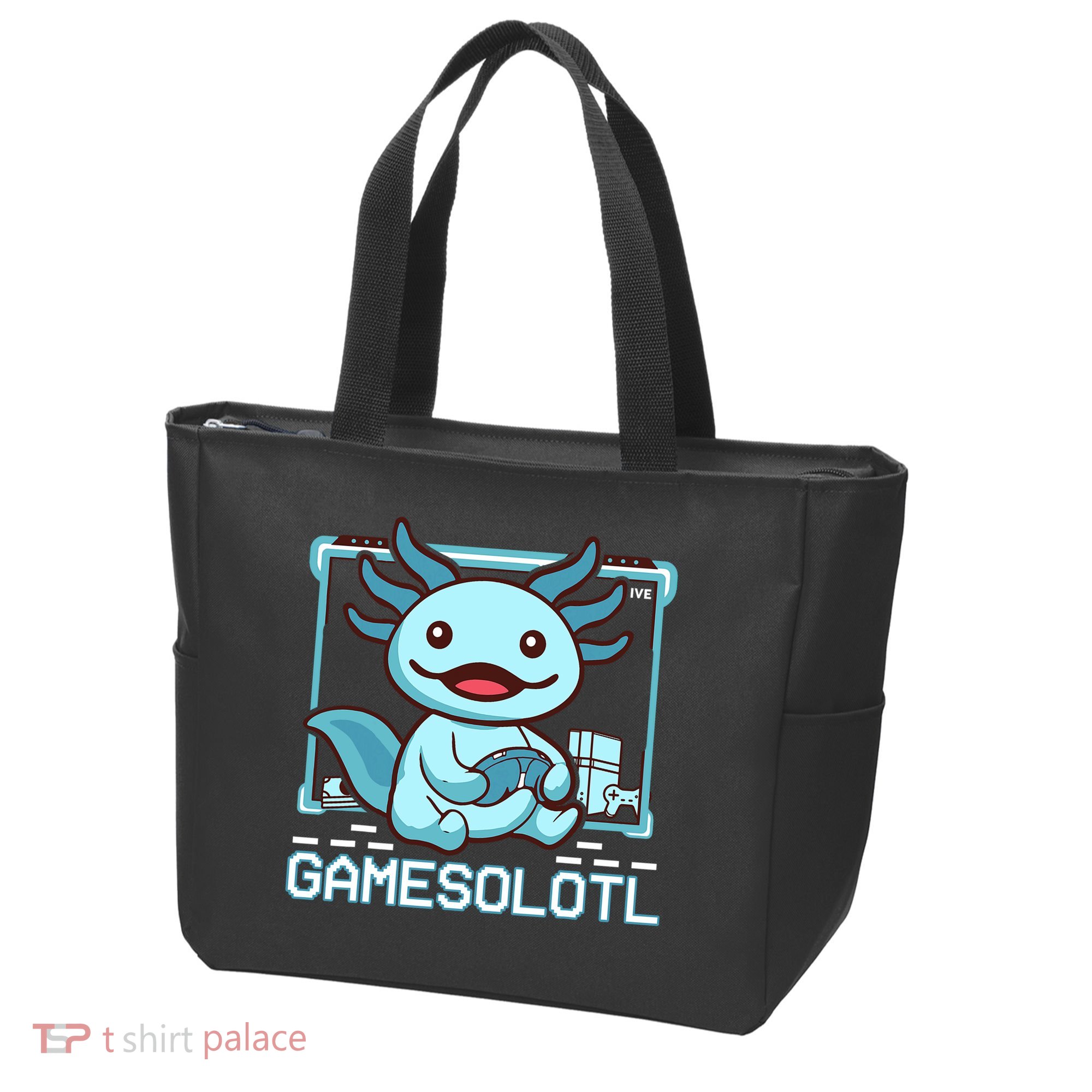 Boy Gamesolotl Axolotl Video Gamer Funny Gaming Tote Bag