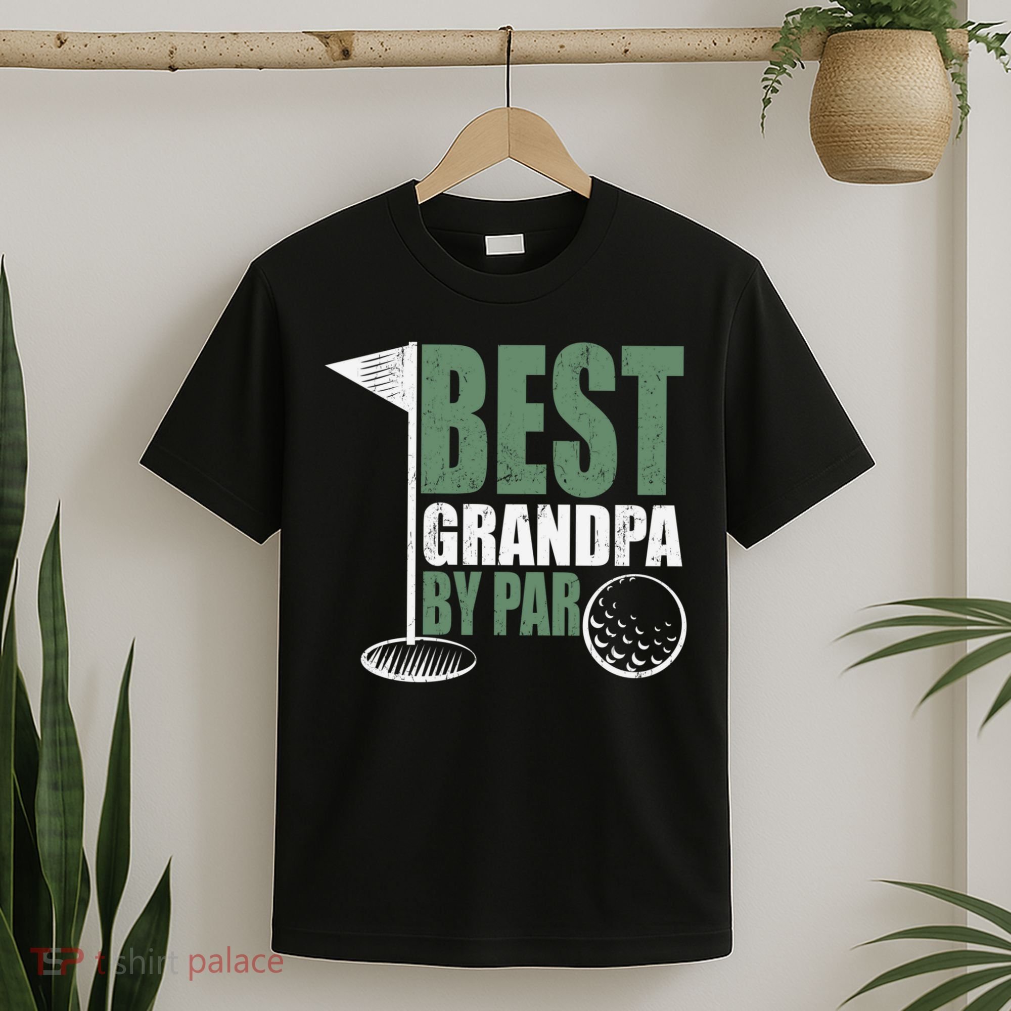Best Grandpa By Par Father's Day Distressed T-Shirt