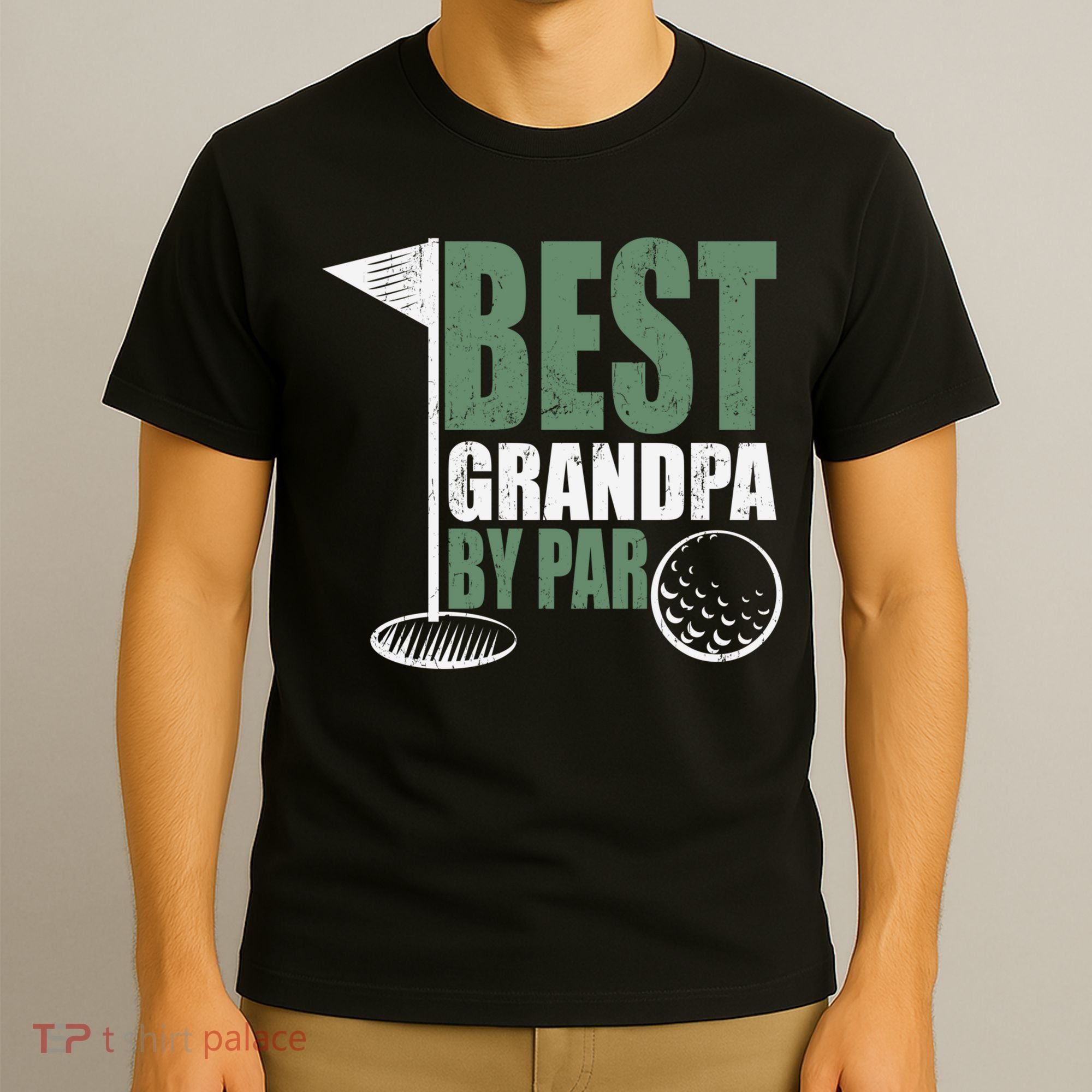 Best Grandpa By Par Father's Day Distressed T-Shirt