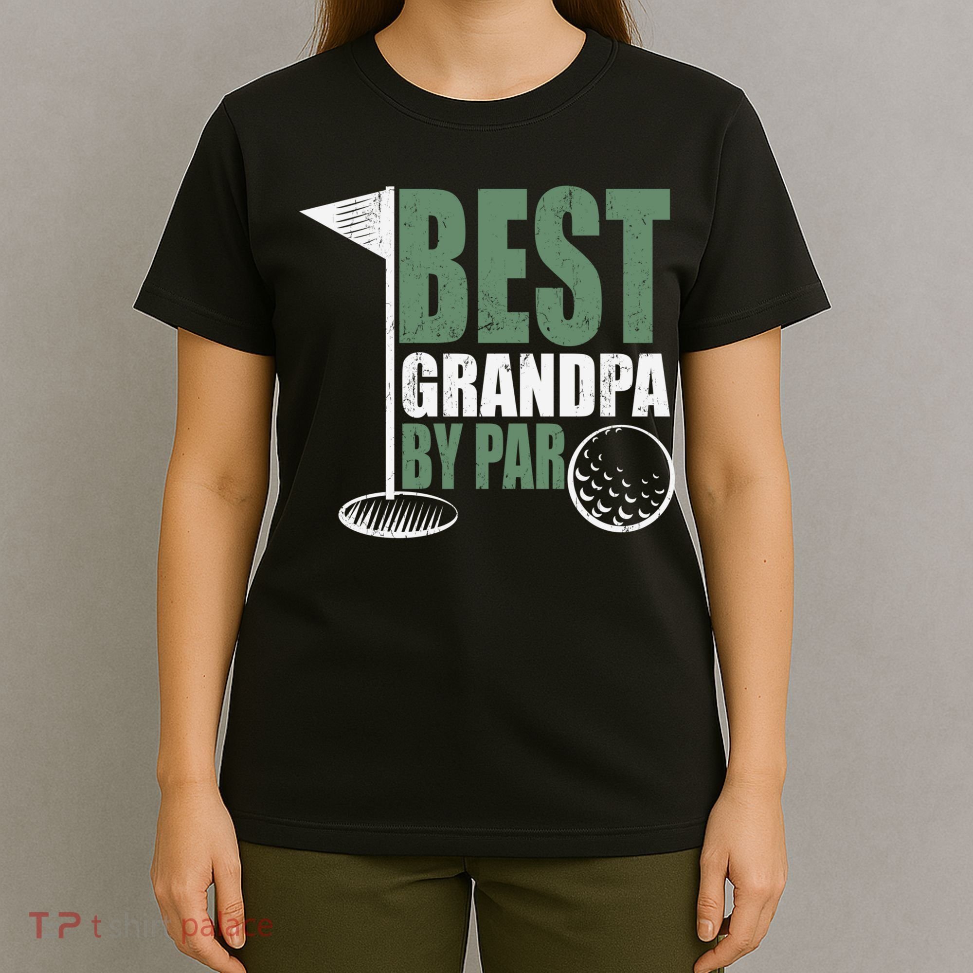 Best Grandpa By Par Father's Day Distressed T-Shirt