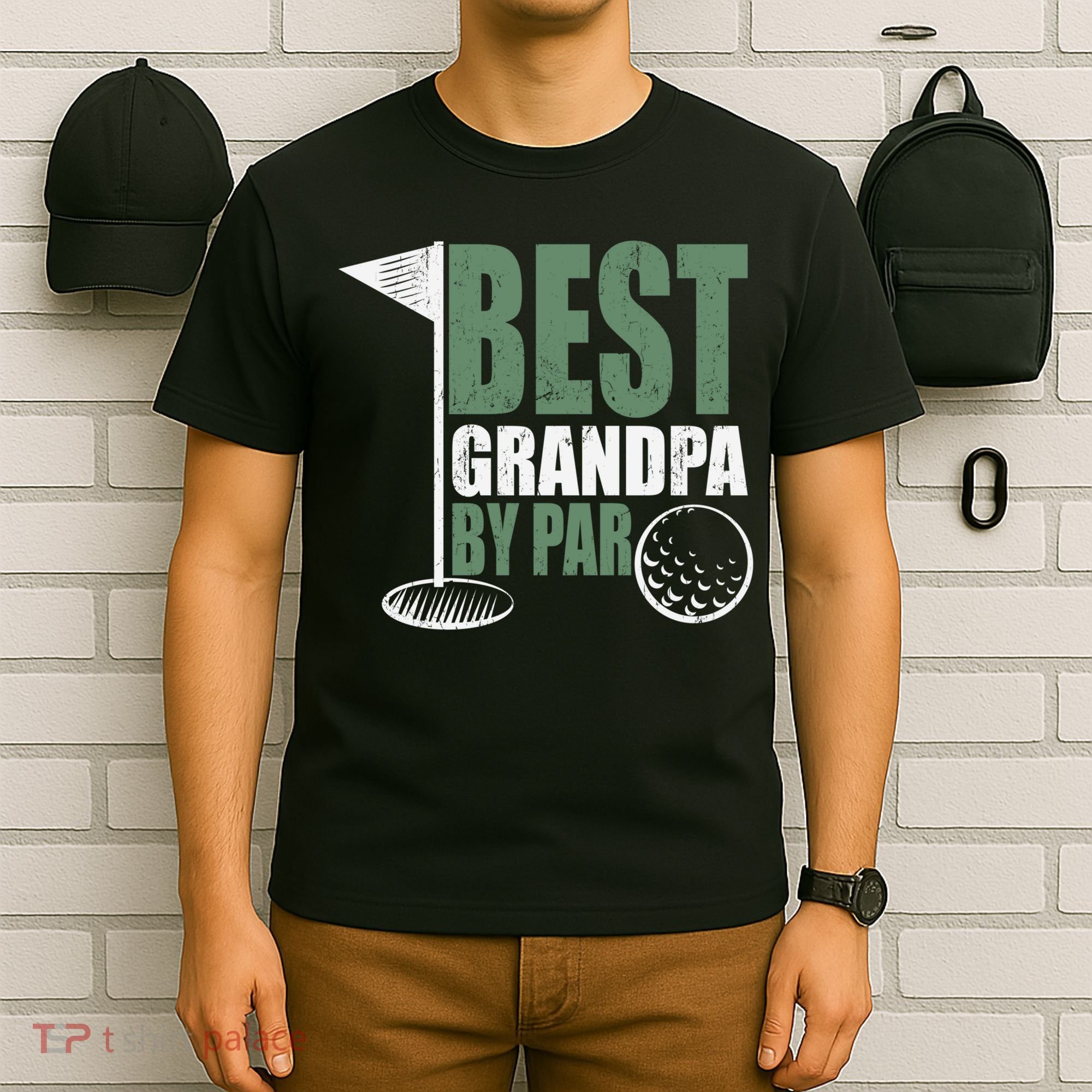 Best Grandpa By Par Father's Day Distressed T-Shirt