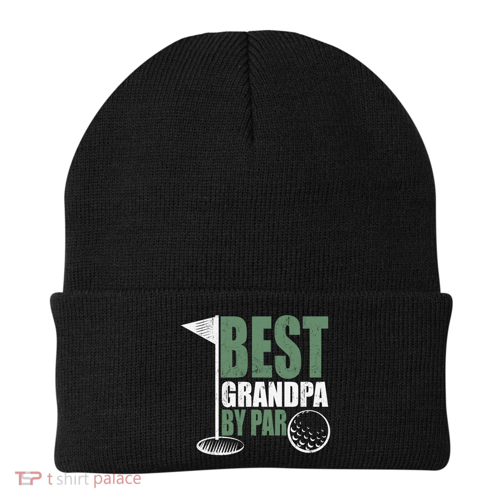 Best Grandpa By Par Father's Day Distressed Beanie