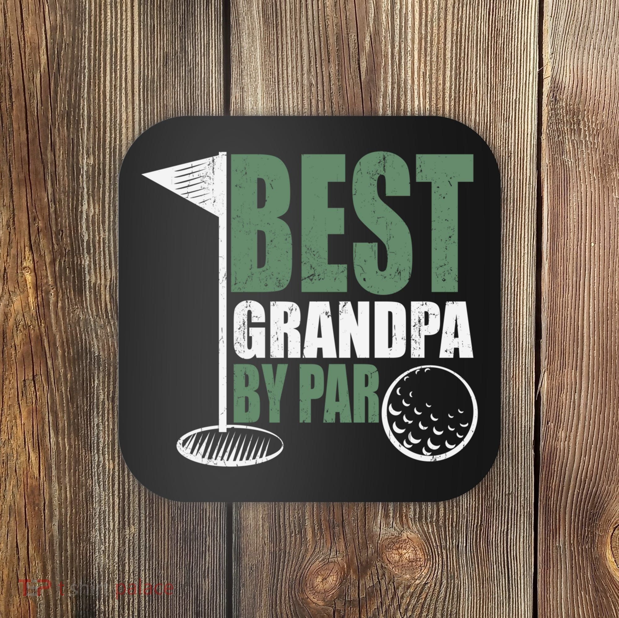 Best Grandpa By Par Father's Day Distressed Coaster