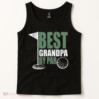 Best Grandpa By Par Father's Day Distressed Tank Top thumb 2