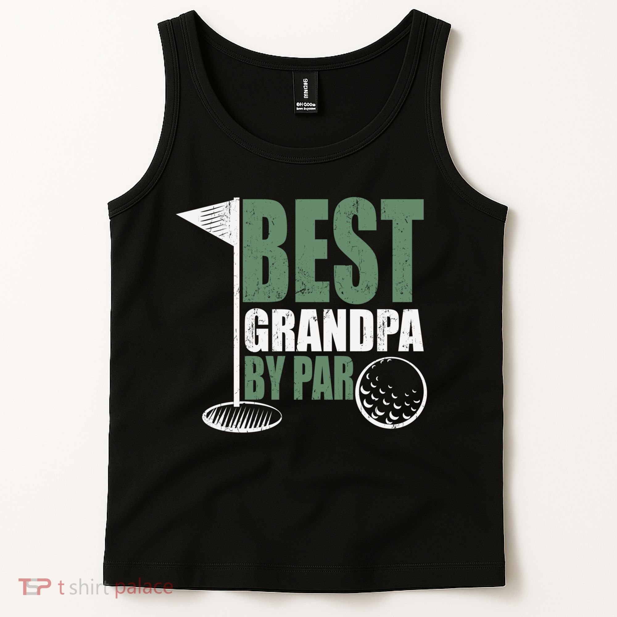 Best Grandpa By Par Father's Day Distressed Tank Top