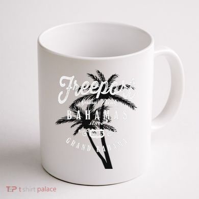 Bahamas Grand Bahama Spring Break Palms Free Port Coffee Mug back