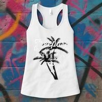 Bahamas Grand Bahama Spring Break Palms Free Port Women's Tank Top thumb 3