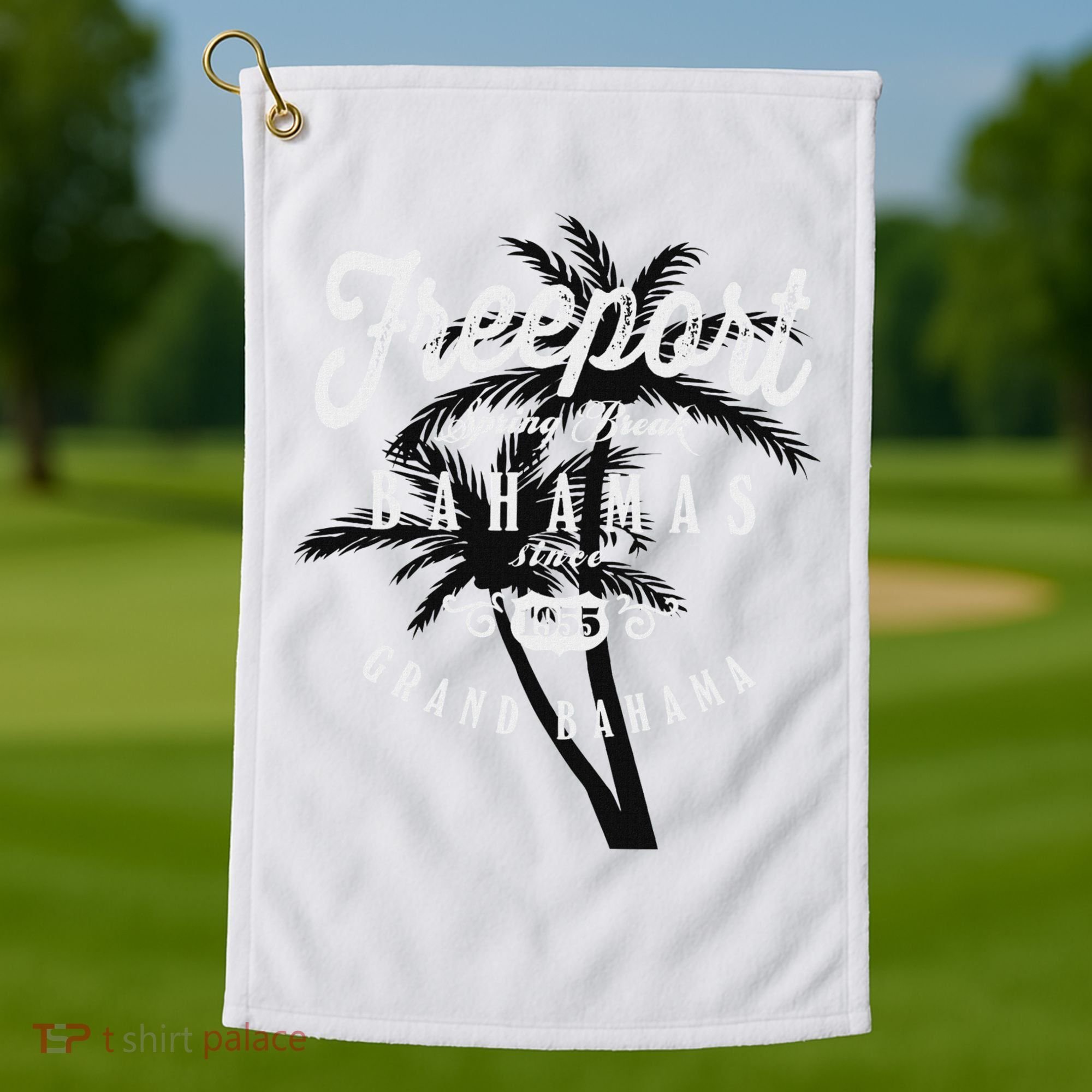 Bahamas Grand Bahama Spring Break Palms Free Port Golf Towel
