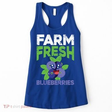 Blueberries Graphics Blueberry Lover Farmer Blueberry Fruit Cool Gift Women's Tank Top