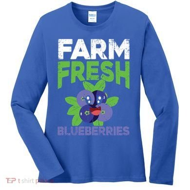 Blueberries Graphics Blueberry Lover Farmer Blueberry Fruit Cool Gift Women's Long Sleeve Shirt