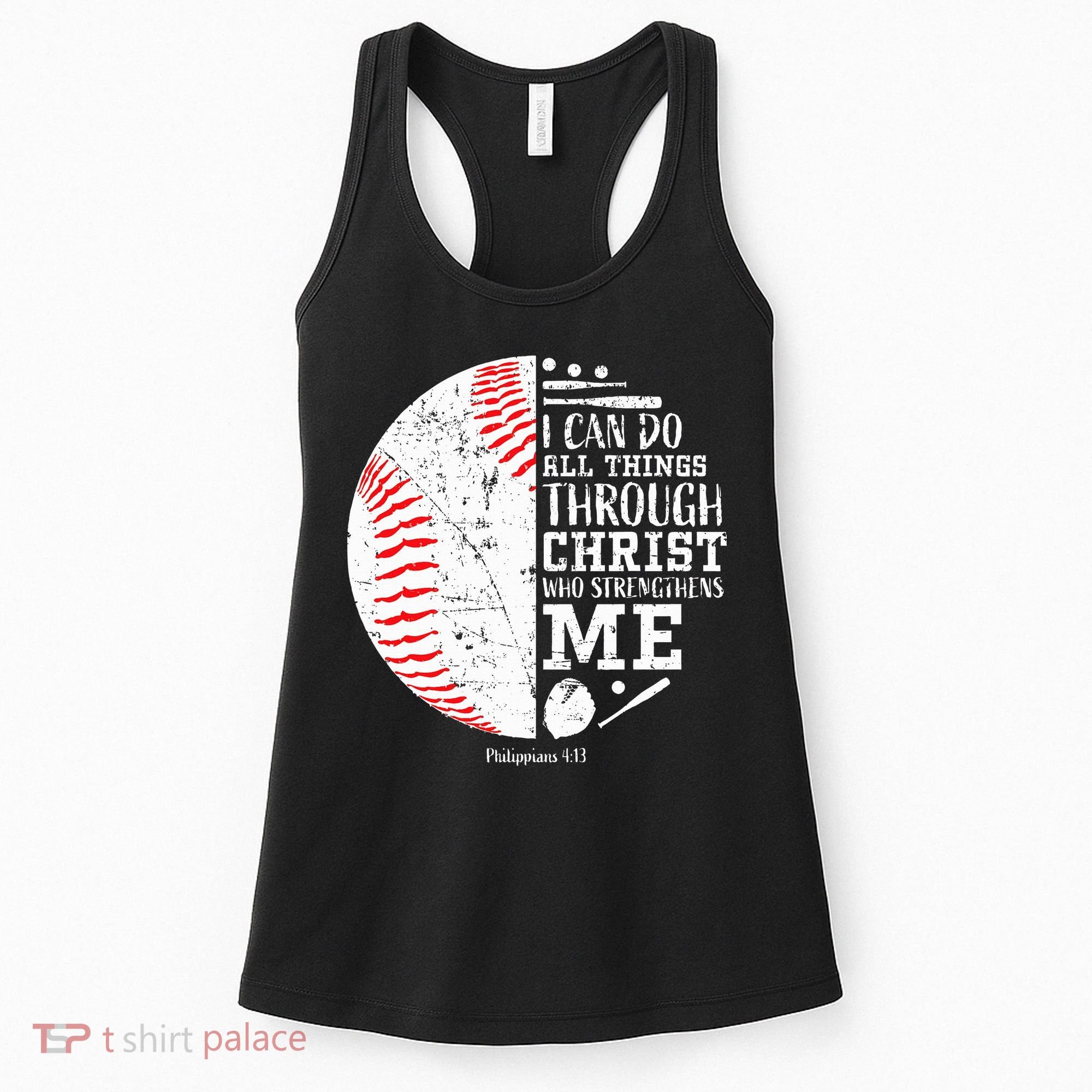 Baseball Gifts Bible Verse Sayings Philippians 413  Women's Tank Top