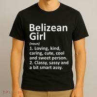 BELIZEAN GIRL BELIZE Gift Funny Country Home Roots Descent T-Shirt thumb 3