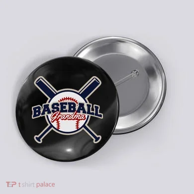 Baseball Grandma Baseball Button
