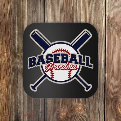 Baseball Grandma Baseball Coaster