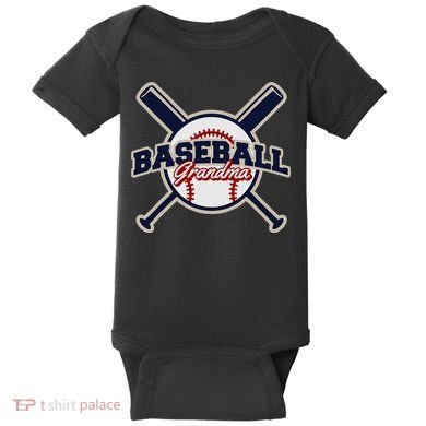 Baseball Grandma Baseball Baby Bodysuit
