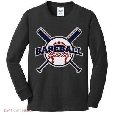 Baseball Grandma Baseball Kids Long Sleeve Shirt