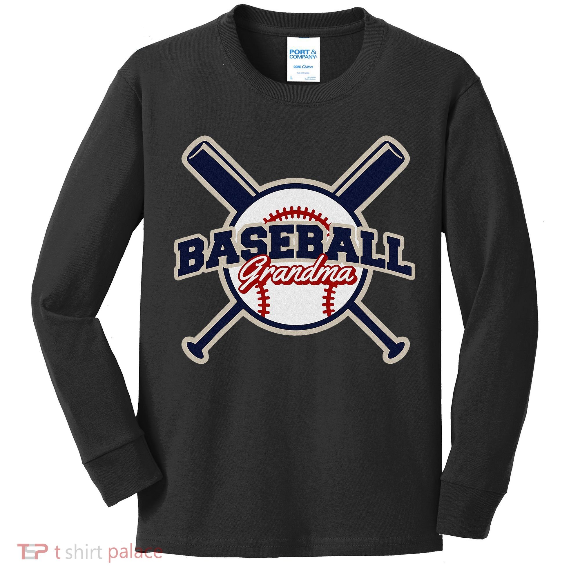 Baseball Grandma Baseball Kids Long Sleeve Shirt