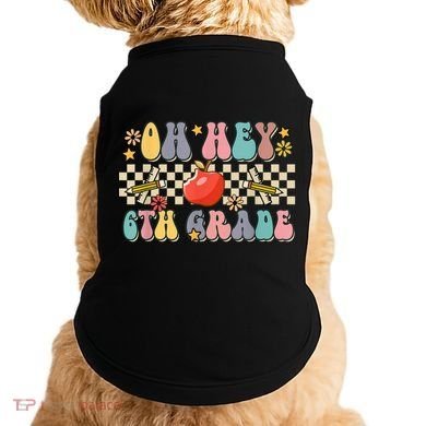 Boho Groovy Back To School Oh Hey 6Th Grade Sixth Grade Great Gift Doggie Tank
