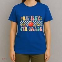 Boho Groovy Back To School Oh Hey 6Th Grade Sixth Grade Great Gift T-Shirt thumb 4