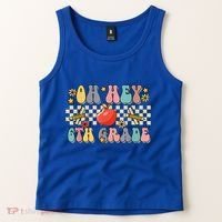 Boho Groovy Back To School Oh Hey 6Th Grade Sixth Grade Great Gift Tank Top thumb 2