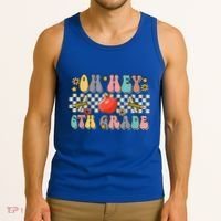 Boho Groovy Back To School Oh Hey 6Th Grade Sixth Grade Great Gift Tank Top thumb 3