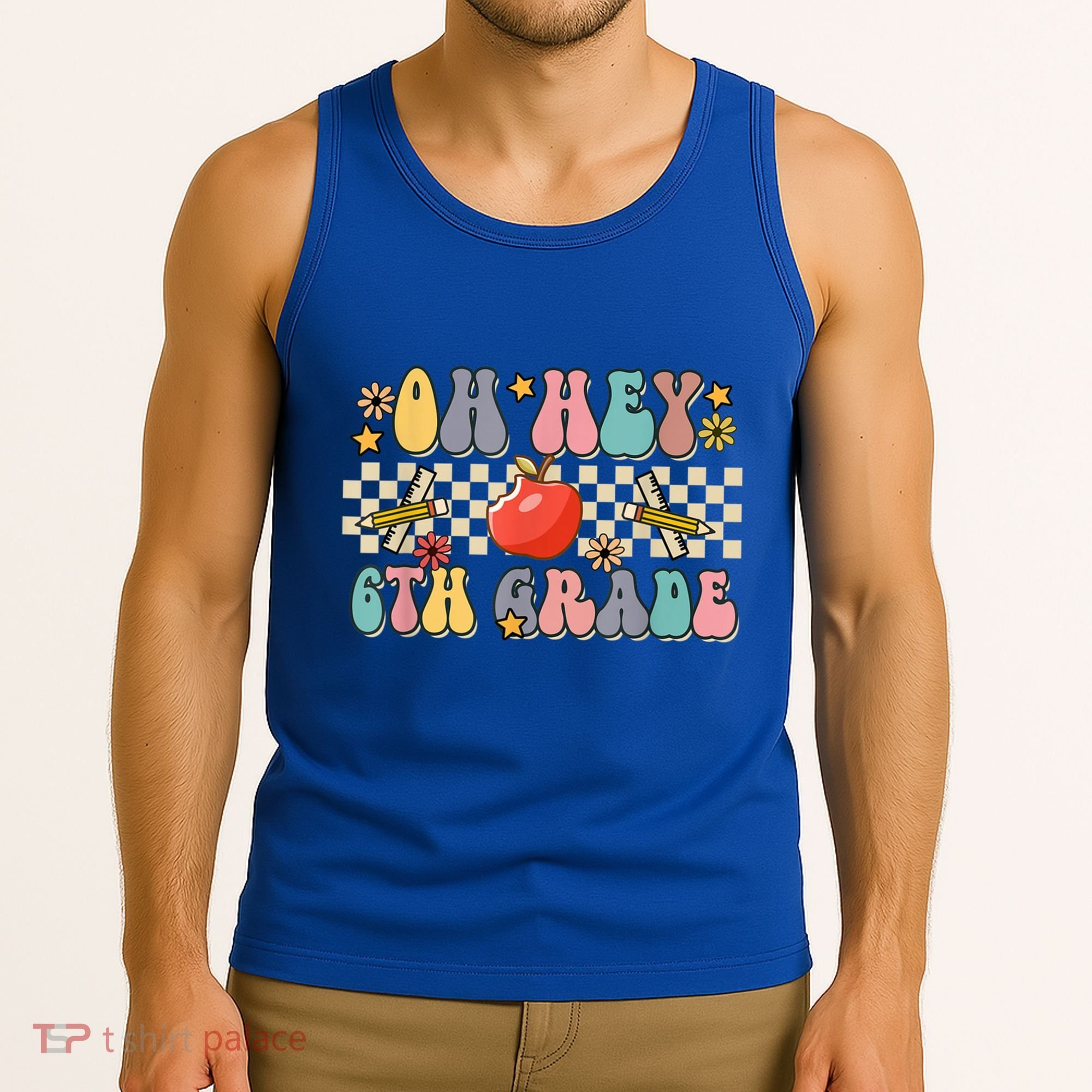Boho Groovy Back To School Oh Hey 6Th Grade Sixth Grade Great Gift Tank Top