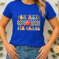 Boho Groovy Back To School Oh Hey 6Th Grade Sixth Grade Great Gift Women's T-Shirt thumb 2