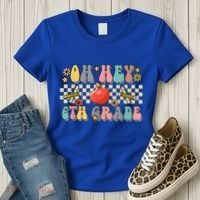 Boho Groovy Back To School Oh Hey 6Th Grade Sixth Grade Great Gift Women's T-Shirt thumb 3