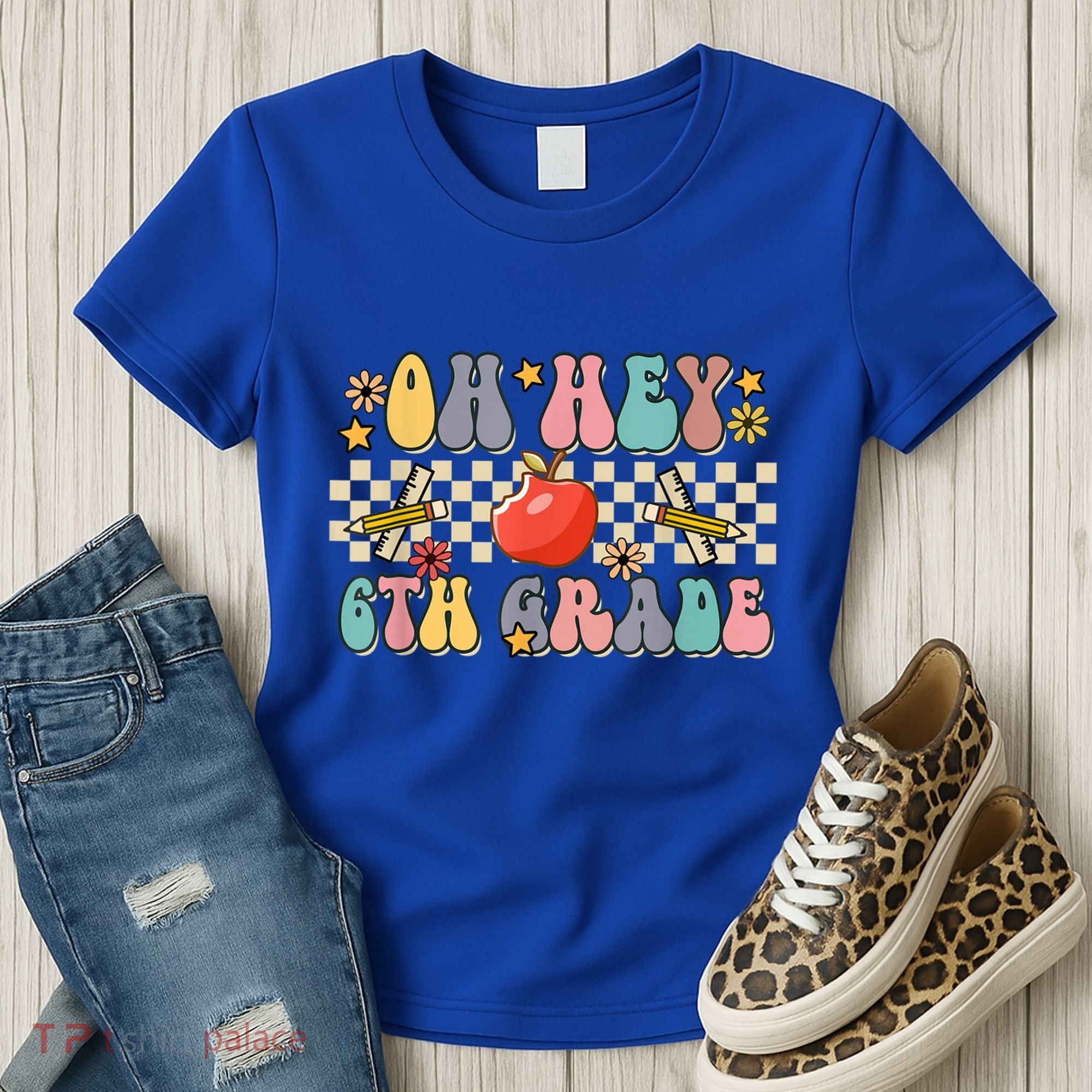 Boho Groovy Back To School Oh Hey 6Th Grade Sixth Grade Great Gift Women's T-Shirt