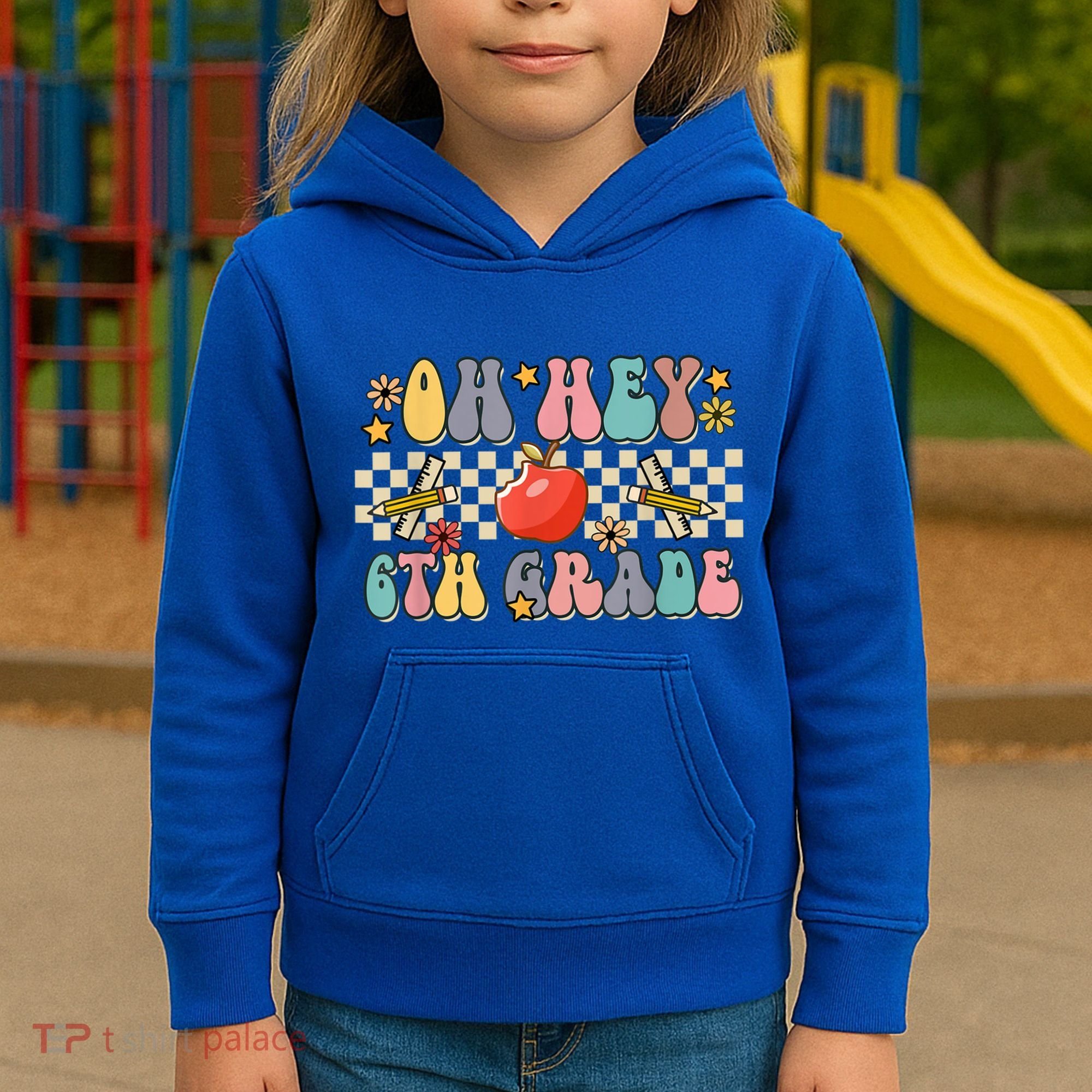 Boho Groovy Back To School Oh Hey 6Th Grade Sixth Grade Great Gift Kids Hoodie
