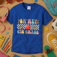 Boho Groovy Back To School Oh Hey 6Th Grade Sixth Grade Great Gift Kids T-Shirt thumb 3