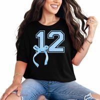 Birthday Girl Blue Coquette Bow 12 Year Old Comfort Colors T-Shirt thumb 0