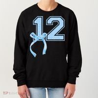 Birthday Girl Blue Coquette Bow 12 Year Old Women's Sweatshirt thumb 0