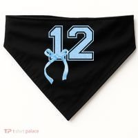 Birthday Girl Blue Coquette Bow 12 Year Old USA-Made Doggie Bandana thumb 0