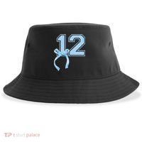 Birthday Girl Blue Coquette Bow 12 Year Old Sustainable Bucket Hat thumb 0