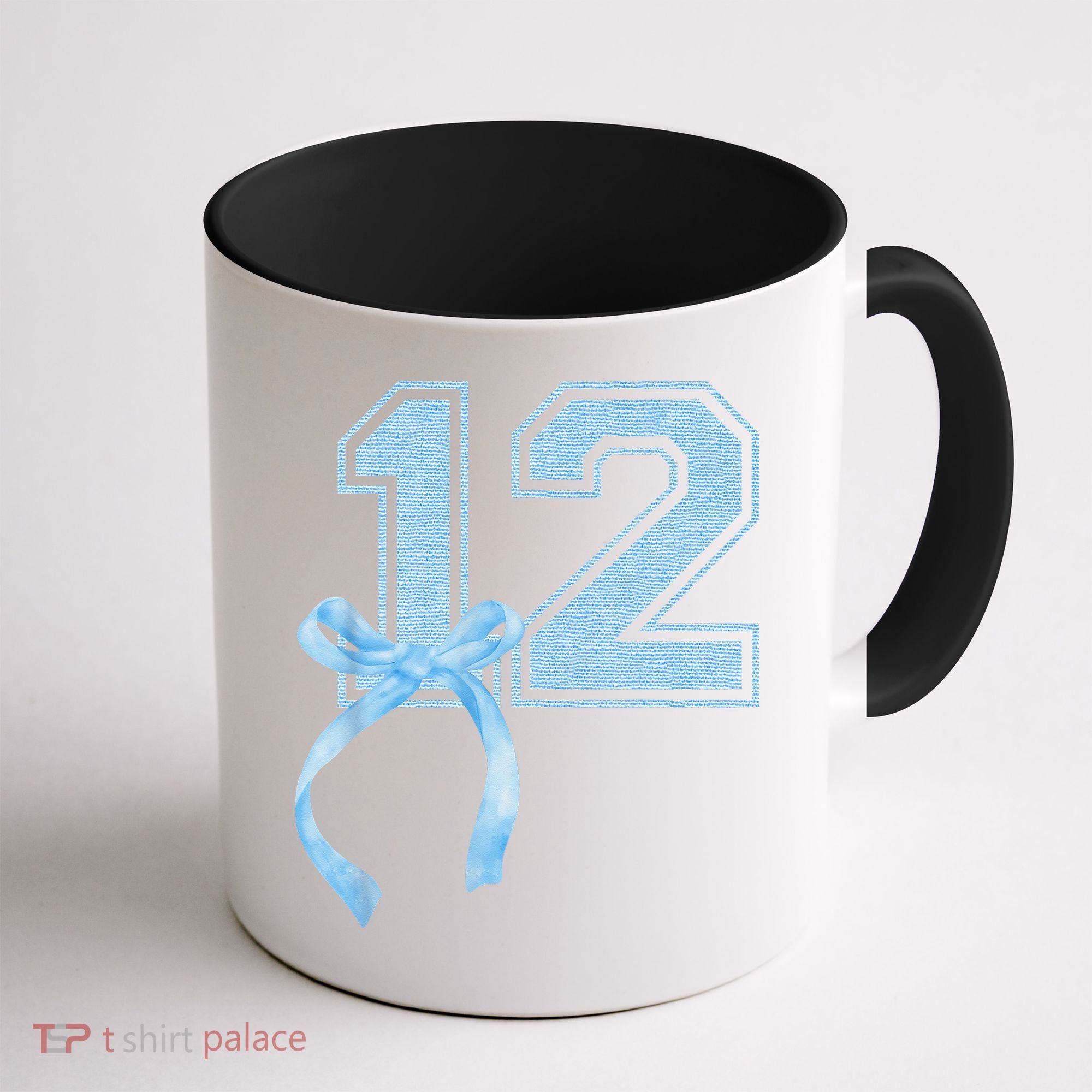 Birthday Girl Blue Coquette Bow 12 Year Old Coffee Mug