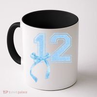 Birthday Girl Blue Coquette Bow 12 Year Old Coffee Mug thumb 0