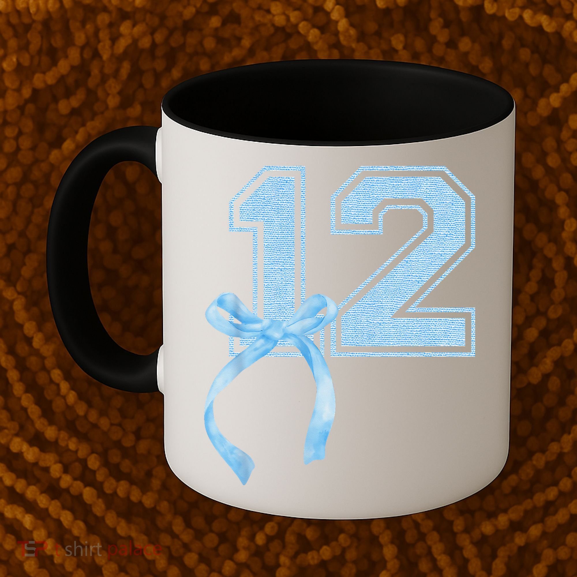 Birthday Girl Blue Coquette Bow 12 Year Old Coffee Mug