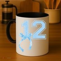Birthday Girl Blue Coquette Bow 12 Year Old Coffee Mug thumb 4