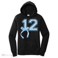 Birthday Girl Blue Coquette Bow 12 Year Old Women's Hoodie thumb 0