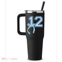 Birthday Girl Blue Coquette Bow 12 Year Old 40oz Vacuum Insulated Stainless Steel Travel Tumbler thumb 2